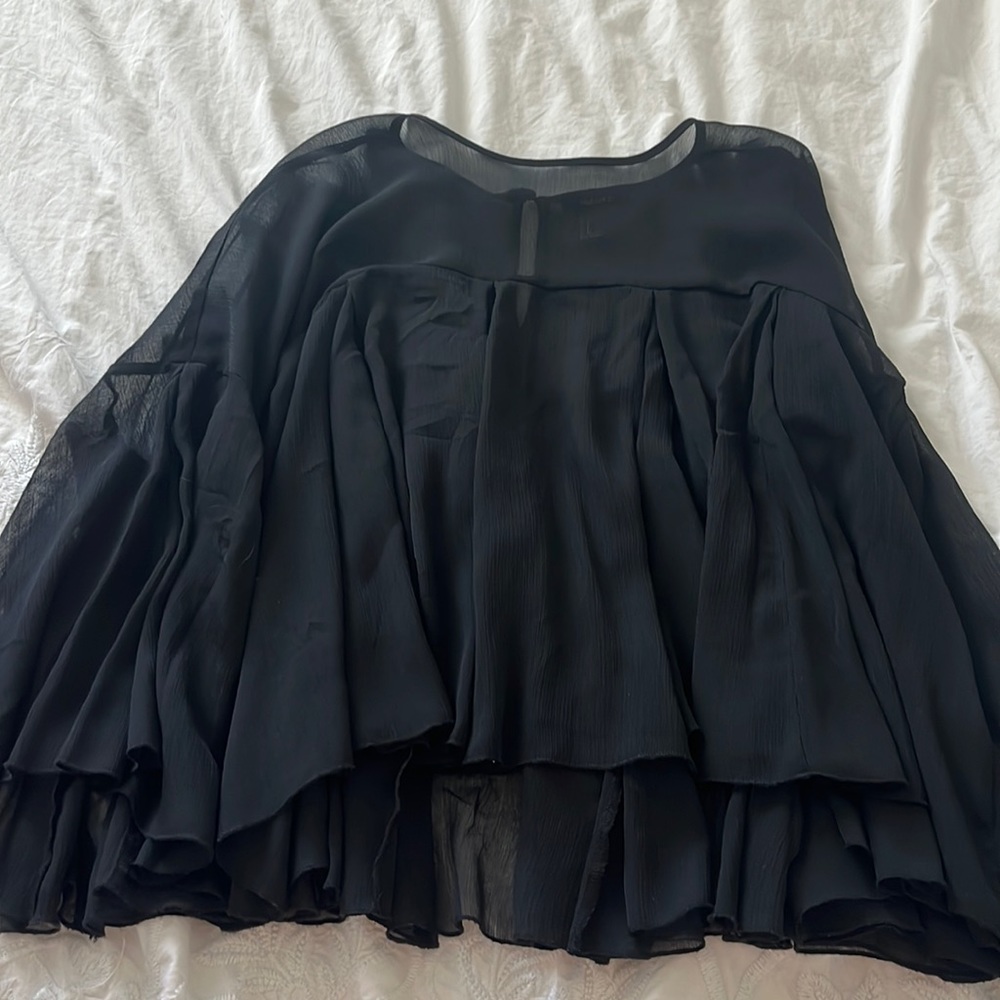 flowy mesh black top
